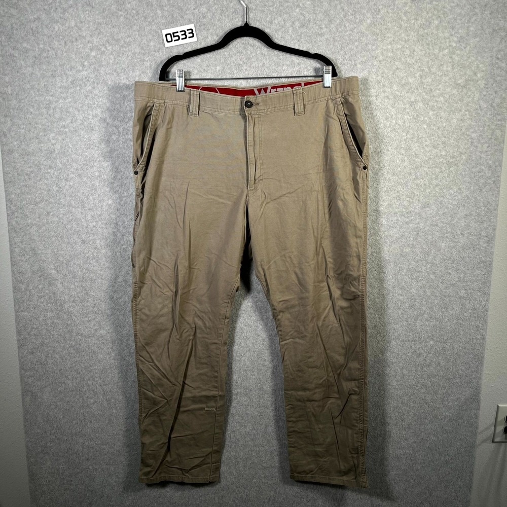 Wrangler Outdoor Rugged Utility Pants Men 40x42 Beige Cotton Flat Front Straight
